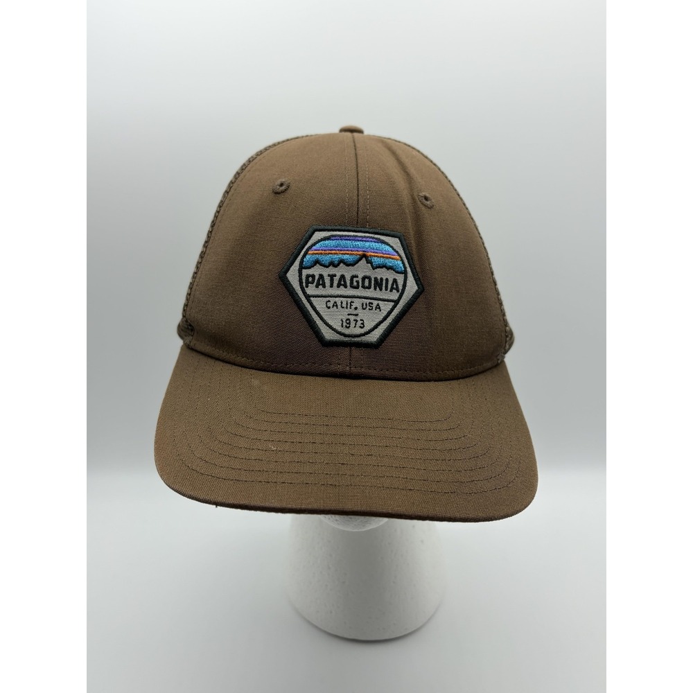 Patagonia Hat Cap Snap Back Brown Mesh Trucker Patch Mens One Size Outdoor